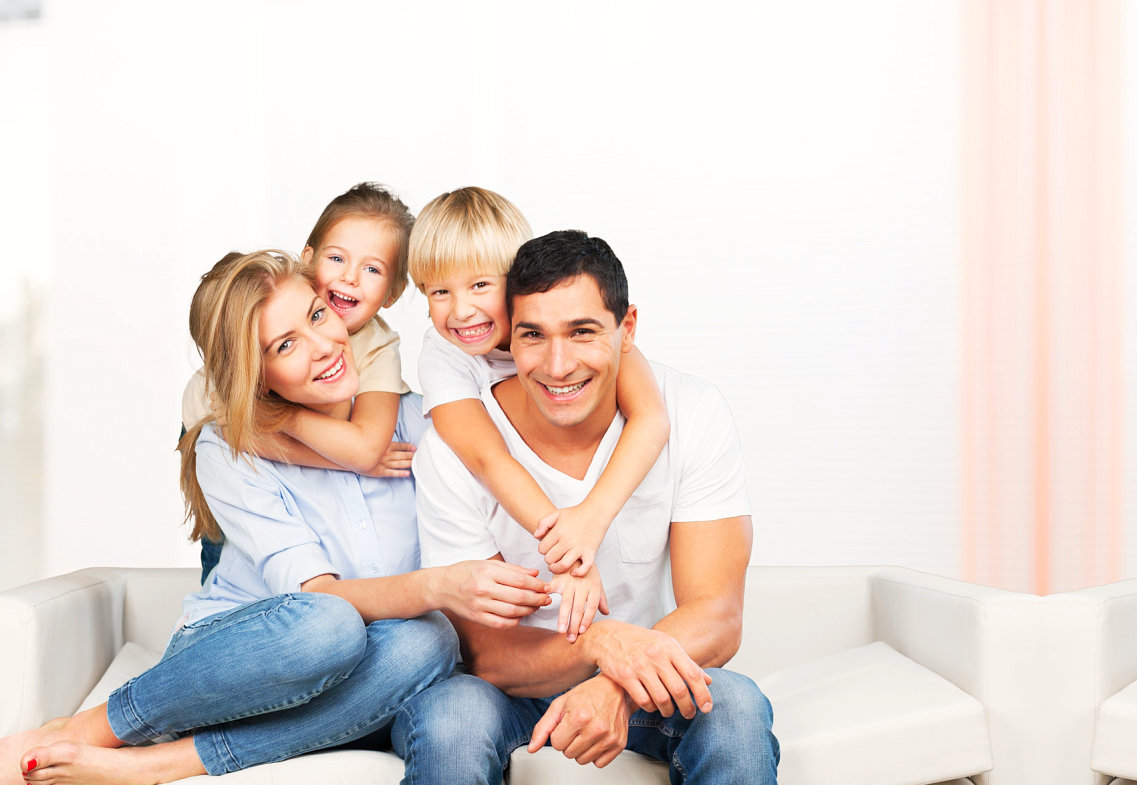 happy family inside the house